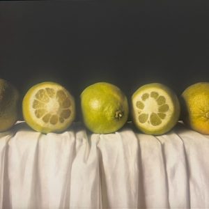 Kate Verrion hyperrealist still life oil painting