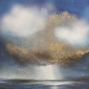 Millena DeMille Mixed media and gold leaf seascape