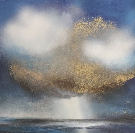 Millena DeMille Mixed media and gold leaf seascape