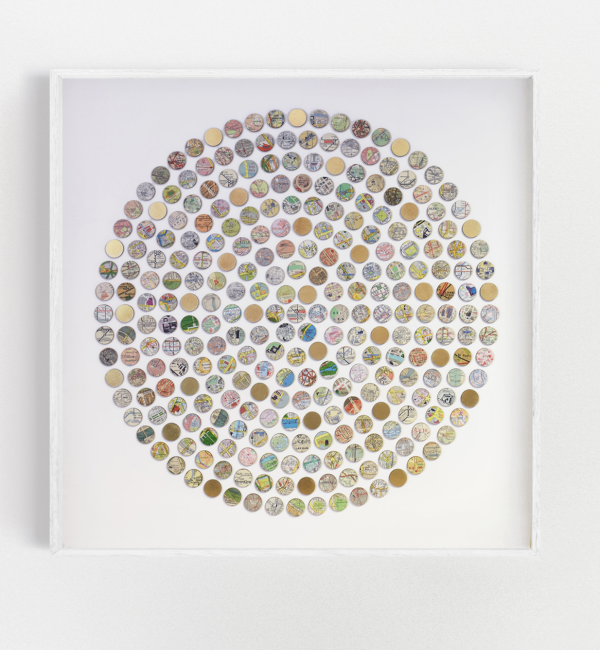 Urban Circle Original vintage London map collage by Amelia Coward