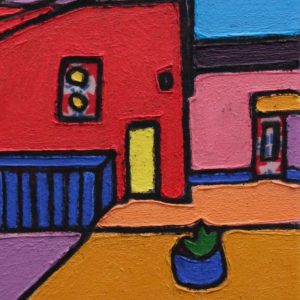 Nicola ilthsire LIght Box. Oil on Libertys fabric