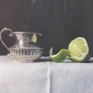 Kate Verrin | Lime & Shine Hyperealist still life oil painting on paper