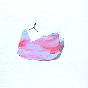 Make The Jump | Splat Painting | figure jumping over splat | original mini painting | Louie Nordh