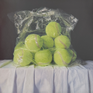 Kate Verrion | Anyone For Tennis | Hyperealist oil still life painting