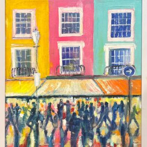 Richard Gower | Trio Of Colour | Impresionist Oil on canvas of Portboelle Road, Notting Hill