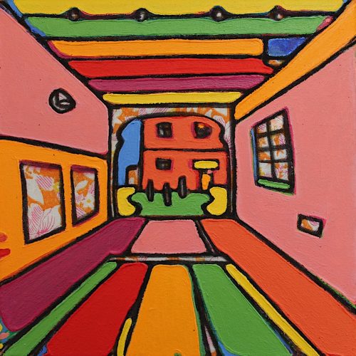 Nicola Wiltshire_Chariot detail_oil on Liberty fabric_20x20cm_2025