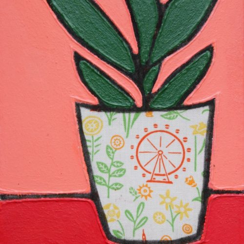Nicola Wiltshire_Endless Summer detail_oil on Liberty fabric_12 x 17cm_2025