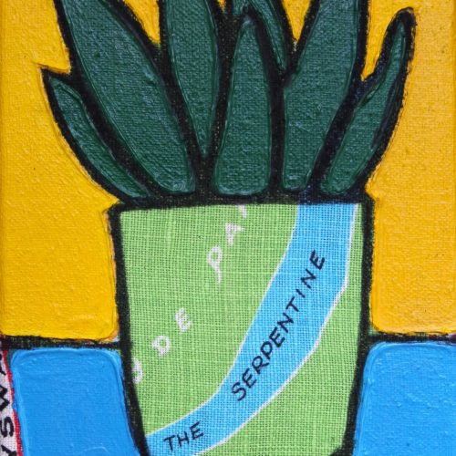 Nicola Wiltshire_Nature and Nurture detail_oil on vintage map fabric_12 x 17cm_2025