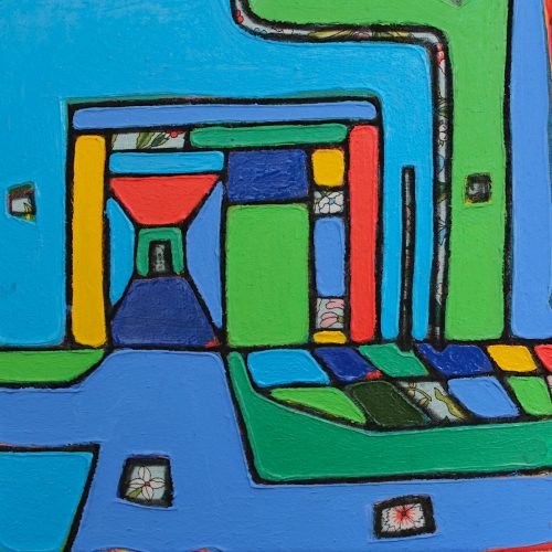 Nicola Wiltshire_Other Dimension detail_oil on Liberty fabric_20x20cm_2025