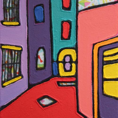 Nicola Wiltshire_Out Of Sight detail_oil on Liberty fabric_12x17cm_2025
