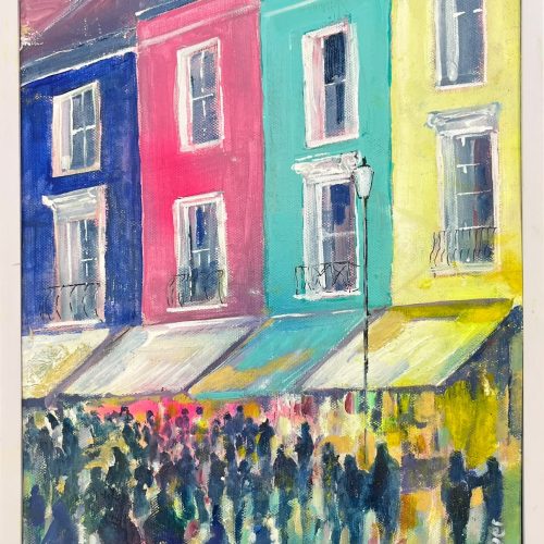 Richard Gower | Spectrum Of Colour | Impressionist oil painting of Portobello Road, Notting Hill
