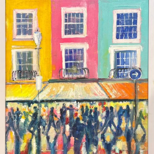Richard Gower | Trio Of Colour | Impresionist Oil on canvas of Portboelle Road, Notting Hill