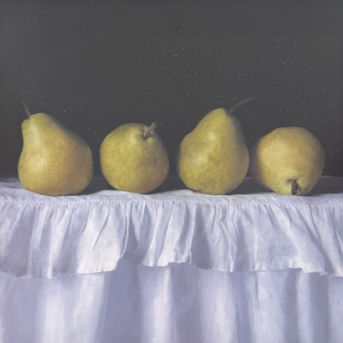Kate Verrion | With All The Frills | Hyperrealist still life oil painting on paper